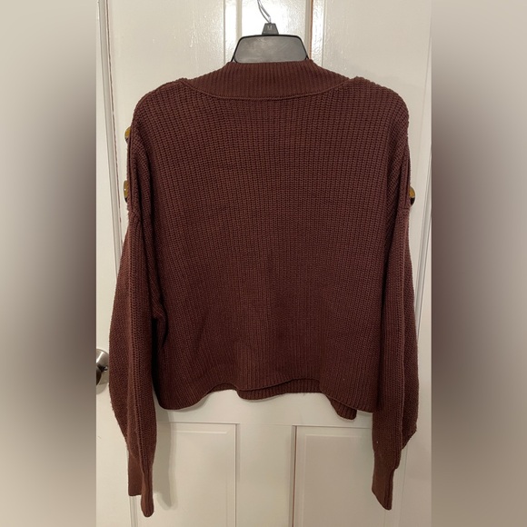 Topshop Button Slash Knit Sweater - Picture 4 of 8